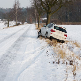 SUV-in-ditch