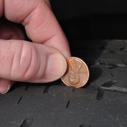 tire tread with penny