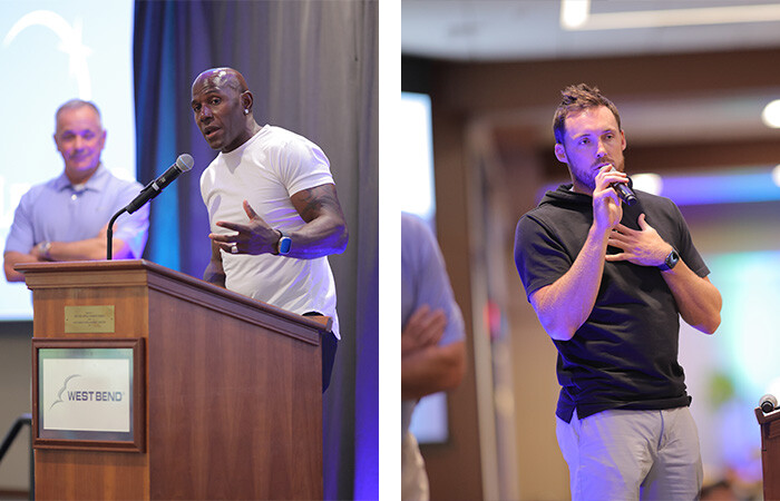 Donald Driver and Pat Connaughton make speeches at the event.