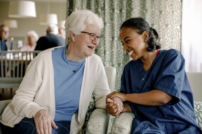 Elderly patient with care giver