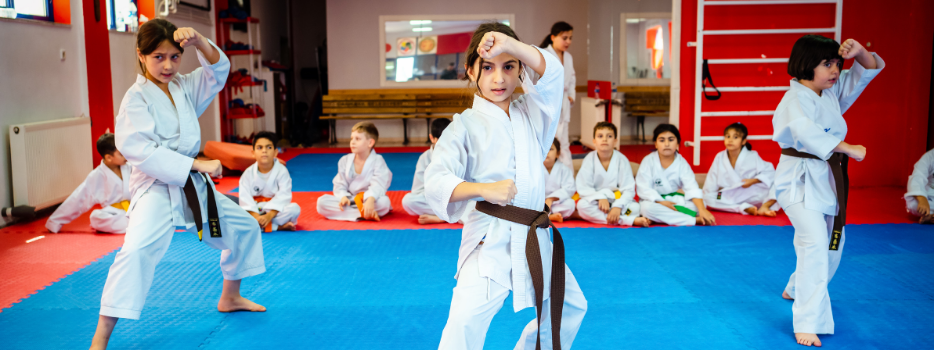 Kids in a karate class