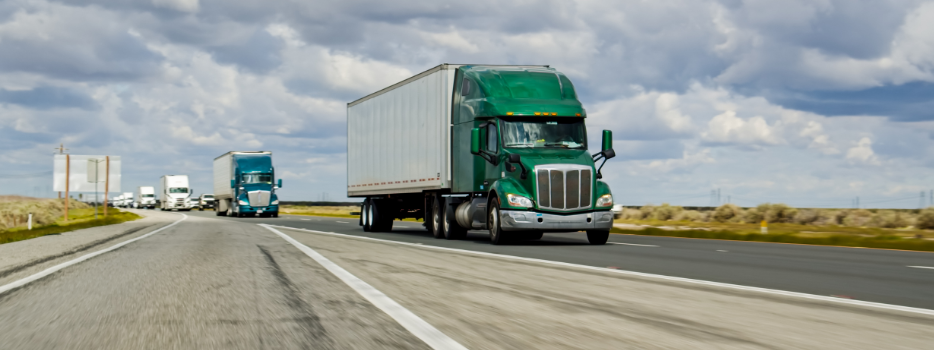 Semi trucks on a highway