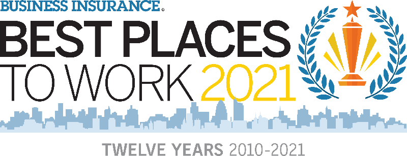 Business Insurance Best Places to Work 2021. Twelve years 2010-2021.