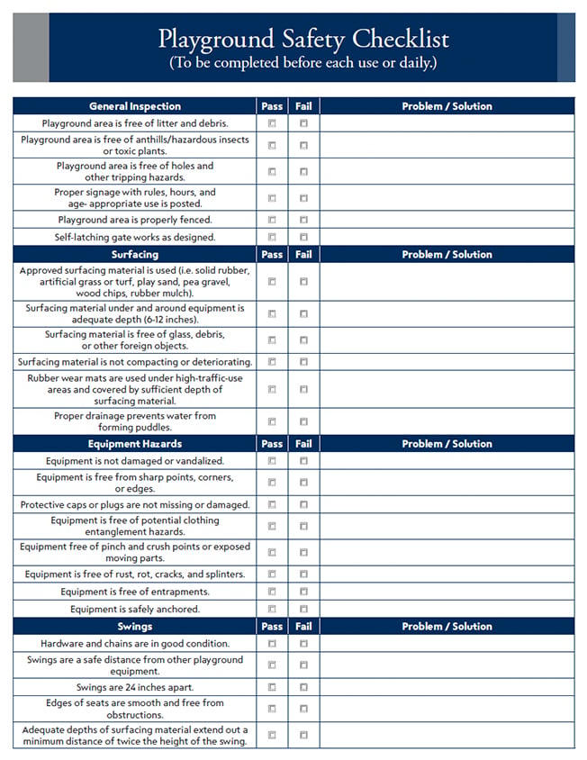 Playground Safety Checklist Playground Safety Checklist | My XXX Hot Girl